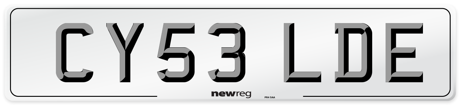 CY53 LDE Number Plate from New Reg